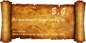 Braunauer Geminián névjegykártya